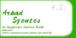 arpad szentes business card